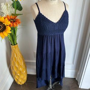Elegant Navy High Low Dress